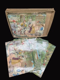 CHILDRENS VICTORIAN SET OF SIX BLOCK PUZZLES LITHO