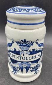 Oud Delft Apothecary Tobacco Jar Made in Holland U Apostolorum
