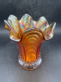 Fenton Boggy Bayou Marigold Carnival Glass Vase