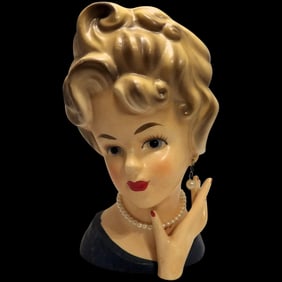 Ardco 7 ” Lady Head Vase with Necklace