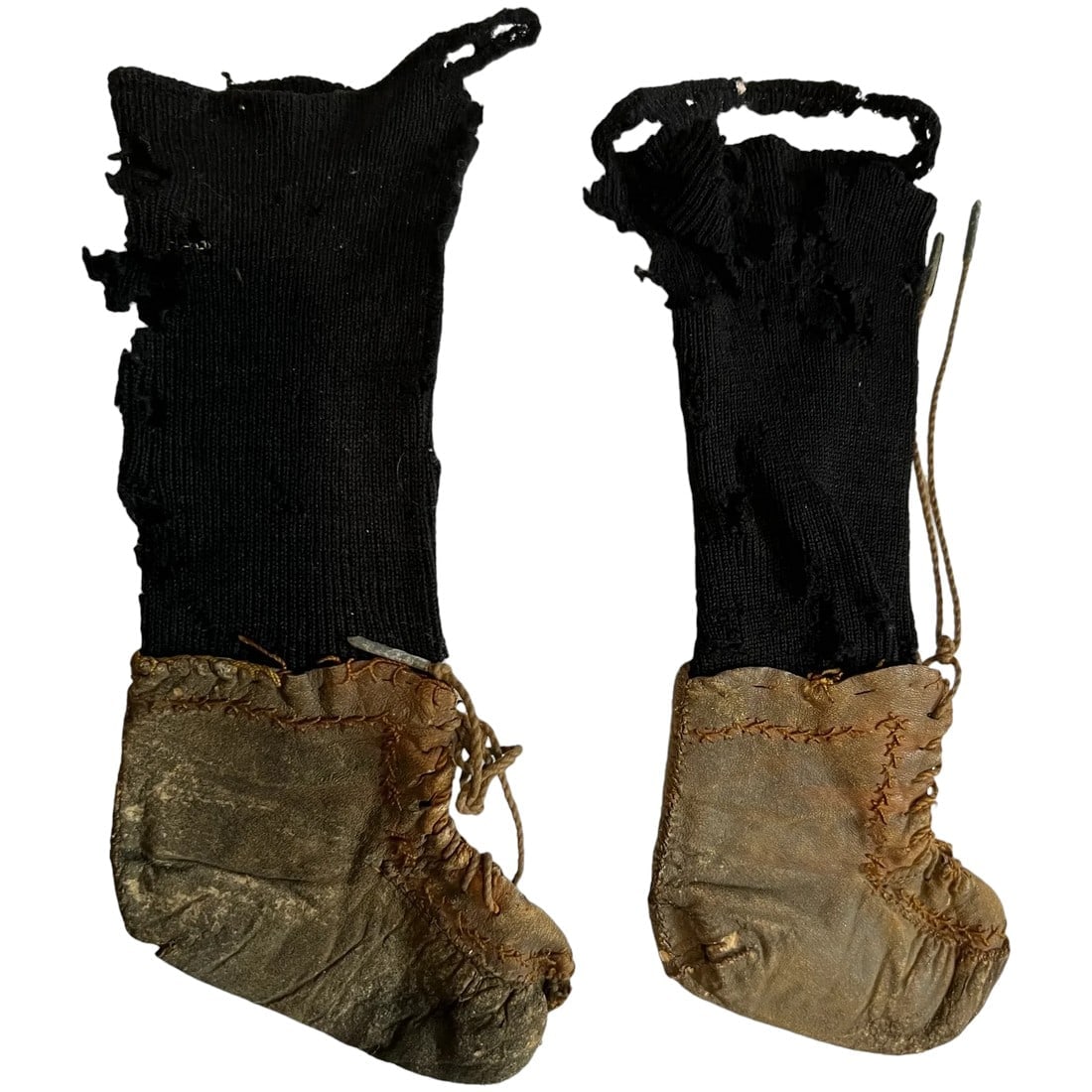 Antique Leather Childs workhouse Hand stitched Children's Shoes w/Socks: Antique Leather Childs workhouse Hand stitched Children's Shoes w/Socks sewn inside shoes,1800s poor child / infant shoes. Shipping: Domestic: Flat-rate of $7.00 to anywhere within the contiguous U.S.