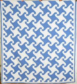 Graphic 30's Blue & White Quilt