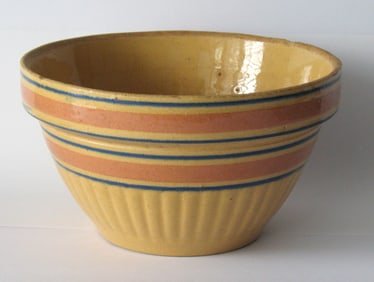 Antique yellow ware mixing bowl.