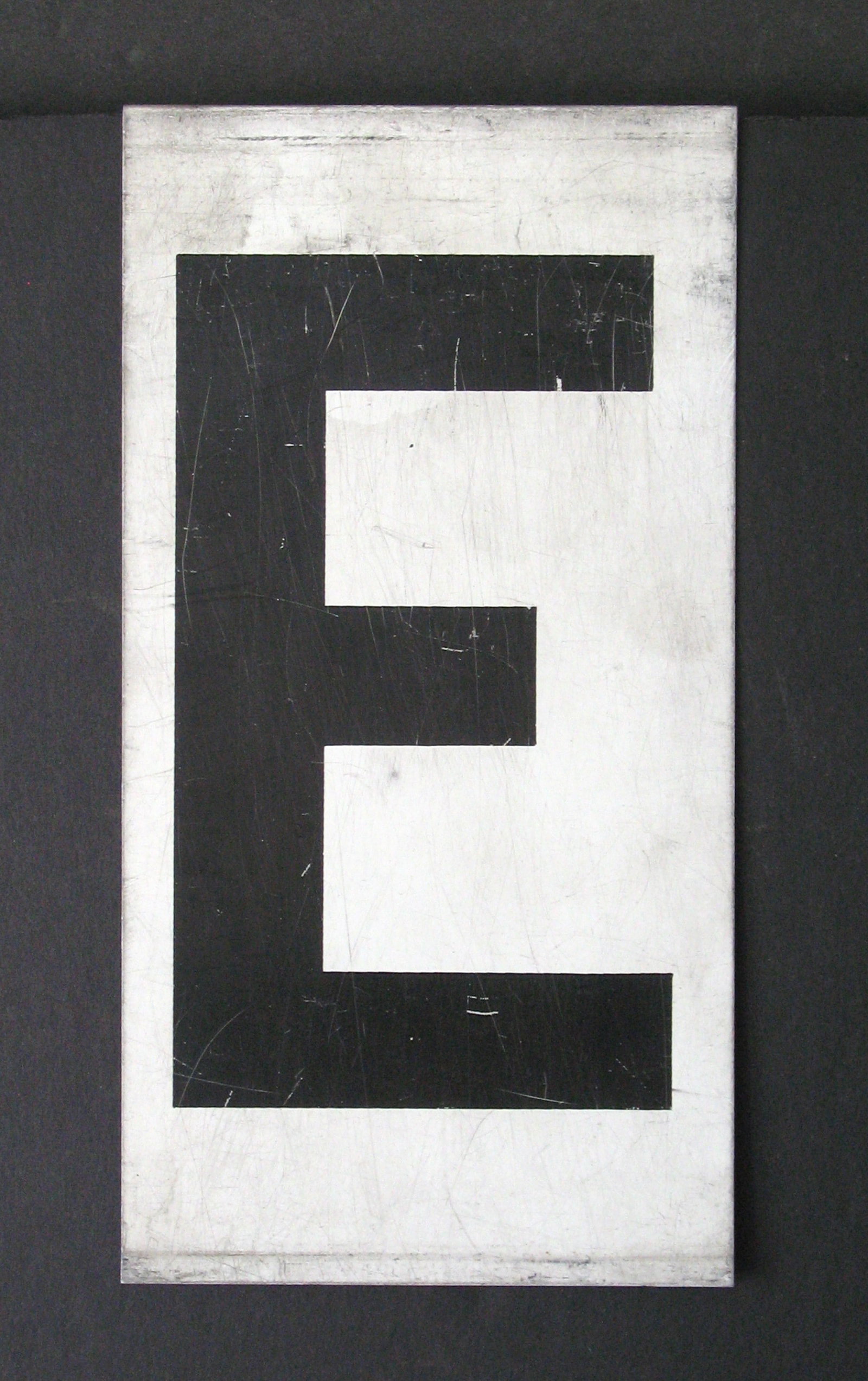 Antique tin movie marque letter “E”: Title: Antique tin movie marque letter “E” Date/Period: 1950's Dimension: 8 3/4” x 4 ½” Additional Information: Nice antique tin movie marque letter “E” in ori