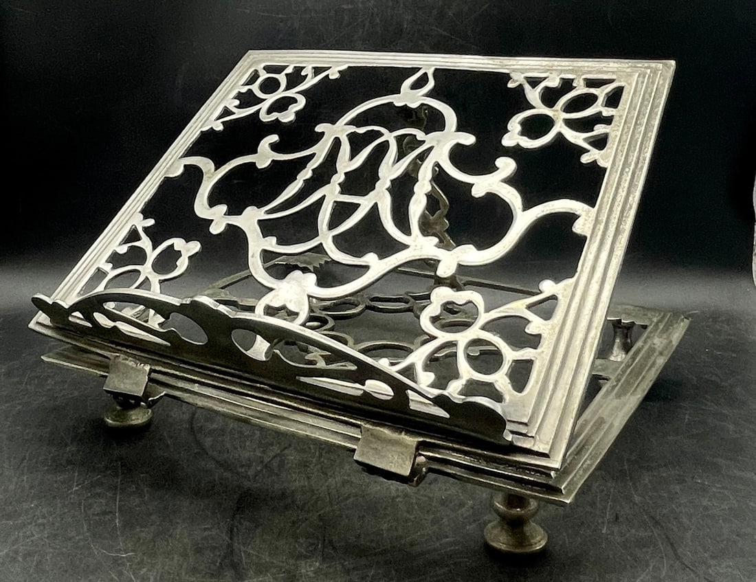 Royal Sheffield Silver Ornate Reticulated Book Stand or Music Holder (1 of 8)