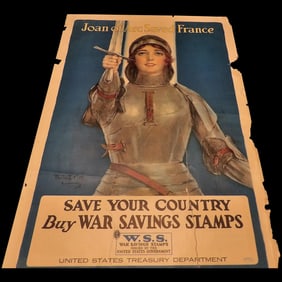 Original World War I Joan of Arc Saved France--Save Your Country--Buy War Savings Stamps Poster by