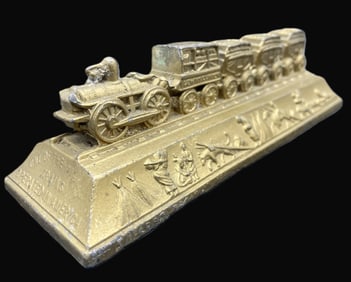 1931 VAN GYTENBEEK DEWITT CLINTON METAL TRAIN PAPERWEIGHT NEW YORK CENTRAL RR