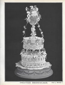 Two-tier Bride's Cake - antique print