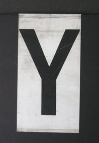 Antique tin movie marque letter “Y”
