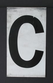 Antique tin movie marque letter “C”