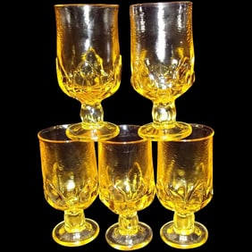 Vintage Franciscan Tiffin Cabaret Cornsilk Yellow Iced Tea Goblets