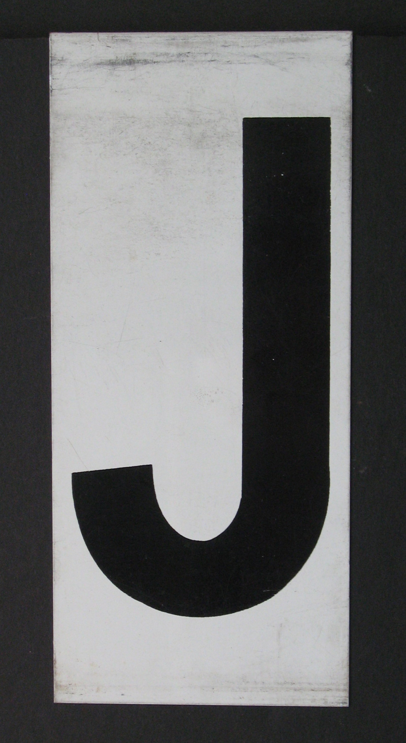 Antique tin movie marque letter “J”: Title: Antique tin movie marque letter “J” Date/Period: 1950's Dimension: 8 3/4” x 4” Additional Information: Nice antique tin movie marque letter “J” in original p