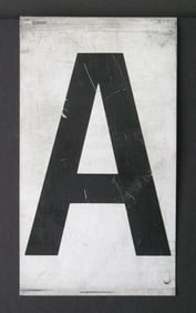 Antique tin movie marque letter “A”
