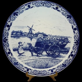 Original Blanco Delft Blue Handwork Chemkefa made in Holland Wall Plate