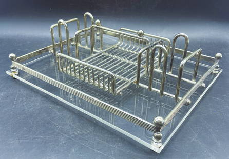 1960s Charles Hollis Jones Multi-Use Tray Organizer Polished Nickel & Lucite MCM: Title: 1960s Charles Hollis Jones Multi-Use Tray Organizer Polished Nickel & Lucite MCM Date/Period: approx 1960's Dimension: Approx. 11 x 9 x 3.5" Material: mixed materials Additional Information: MC