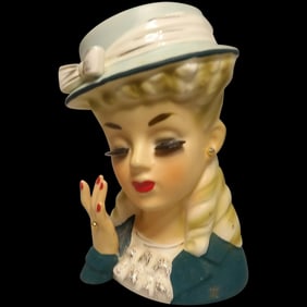 Enesco 5 ½” Lady Head Vase with Hat