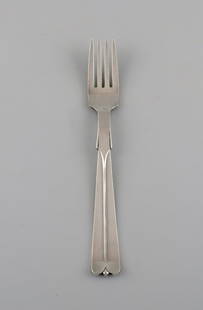 Hans Hansen silverware no. 7. Art deco dinner fork in sterling silver. 1930s. Four pieces in stock.: Title:Hans Hansen silverware no. 7. Art deco dinner fork in sterling silver. 1930s. Four pieces in stock. Description:Hans Hansen silverware no. 7. Art deco dinner fork in sterling silver. 1930s. Four