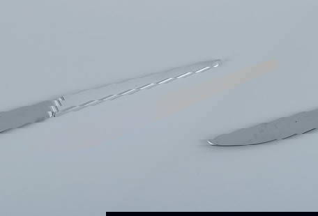 Georg Jensen, Caravel, dinner knife in sterling silver. Blade in stainless steel.: Title:Georg Jensen, Caravel, dinner knife in sterling silver. Blade in stainless steel. Description:Georg Jensen, Caravel, dinner knife in sterling silver. Blade in stainless steel. Modernist and slee