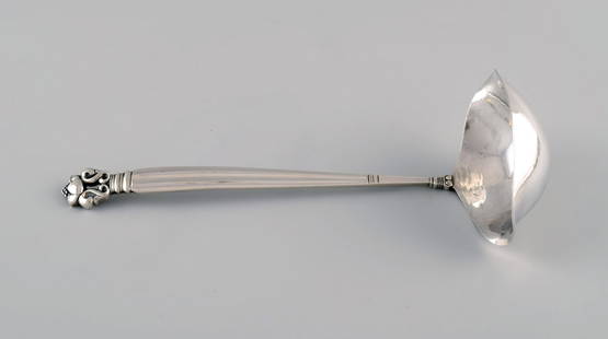 Georg Jensen Acorn sauce spoon in sterling silver.: Title:Georg Jensen Acorn sauce spoon in sterling silver. Description:Georg Jensen Acorn sauce spoon in sterling silver. Length: 20 cm. In excellent condition. Stamped. Our skilled Georg Jensen silvers