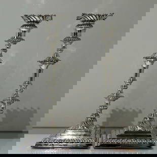 19th Century Antique Victorian Sterling Silver Pair Candle Sticks Sheffield 1898 James Dixon & Sons: Title:19th Century Antique Victorian Sterling Silver Pair Candle Sticks Sheffield 1898 James Dixon & Sons Description:Description A stunning pair of Victorian silver square based swirl fluted candle s