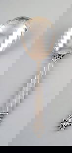 Georg Jensen serving spoon in full sterling silver, silverware, Georg Jensen Acanthus. Designed by: Title:Georg Jensen serving spoon in full sterling silver, silverware, Georg Jensen Acanthus. Designed by Johan Rohde. Description:Georg Jensen serving spoon in full sterling silver, silverware, Georg