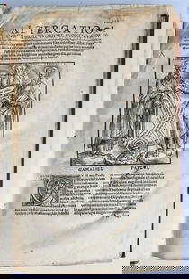 1537 ALTERCATIO SYNAGOGAE et ECCLESIA antique 16th CENTURY in LATIN Judaica: Altercatio Synagogae et Ecclesia [Coloniae: Melchioris Nouesiani, 1537] 7 (of 8), 118 leaves modern leather-backed boards; lacking the title upper margins of leaves corroded with some repairs, occasio