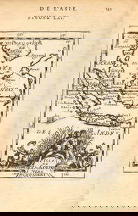 EAST INDIES. Sunda Sumatra Java Borneo Malaya. Indonesia. MALLET 1683 old map: TITLE OF THE MAP: 'Isles de la Sonde vers l'Occident' (De L'Asie) Shows the western Sunda Islands, the Malay peninsula and the southern part of Indochina (from Cambodia to Singapore). It includes Java