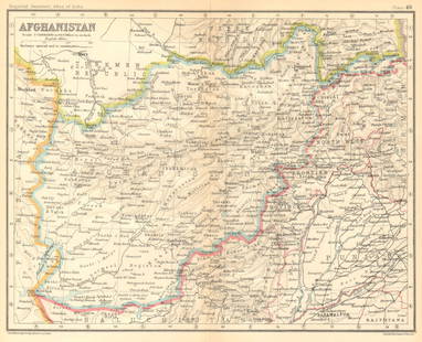 Afghanistan & North-West Frontier 1931 old vintage map plan chart: CAPTION PRINTED BELOW PICTURE: 'Afghanistan' DATE PRINTED: 1931  IMAGE SIZE: Approx 20.0 x 25.0cm, 8 x 9.75 inches (Medium); Please note that this is a folding map. TYPE: Vintage colour gazett