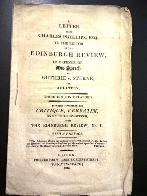 1816 English Legal Speech on Adultery (1 of 2)