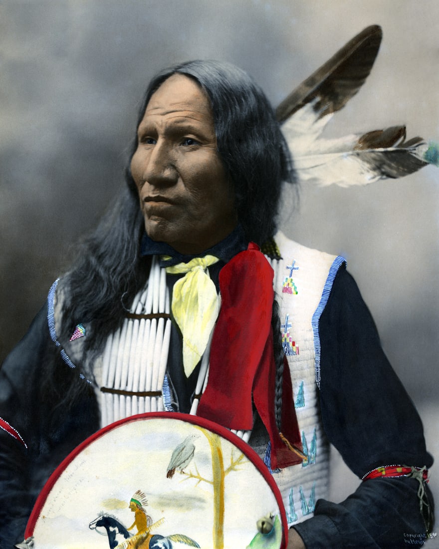 1899_19x13" CHIEF STRIKES WITH NOSE_HAND-COLORED_BY HEYN (1 of 1)