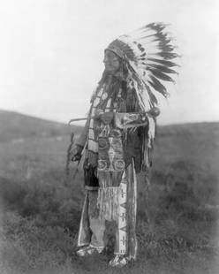 1907 PORTRAIT OF HIGH HAWK; BRULE, BY EDWARD CURTIS: Title: 1907 PORTRAIT OF HIGH HAWK; BRULE, BY EDWARD CURTIS Artist/Source: EDWARD SHERIFF CURTIS, (AMERICAN, 1868-1952) Original Date: 1907 (ORIGINAL SOURCE) Dimensions: 10 X 8 Description:  || UNITED