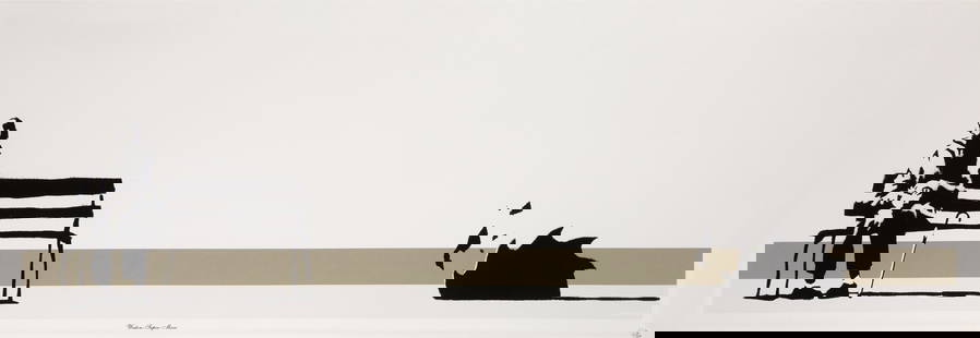 Banksy 'Weston Super Mare' Print: Description: Banksy 'Weston Super Mare' Print measuring at 13.75x39 inchesDate: 2003Material: Fine Art PaperAdditional Information: Possible reproduction/printed later. Reserve: $60.00 