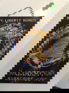 Buy Liberty Bonds (1917) 10x17 US Advertising Plaque - Painted Tin: Buy Liberty Bonds (1917) 10x17 US Advertising Plaque - Painted Tin, Please refer to the attached photos to determine the condition of this original vintage item. Note: LB means Linen Backed. Ready for