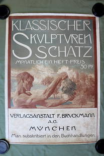 Klassischer Skulpturen - Art By Otto Greiner (1900's) 25x35 German Advertising Poster LB: Klassischer Skulpturen - Art By Otto Greiner (1900's) 25x35 German Advertising Poster LB, Please refer to the attached photos to determine the condition of this original vintage item. Note: LB means L