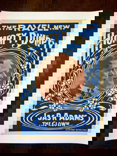 Humpty-dumpty - Ravel - James R. Adams (1900's) 20.5x28.75 US Circus Advertising Poster LB: Humpty-dumpty - Ravel - James R. Adams (1900's) 20.5x28.75 US Circus Advertising Poster LB, Please refer to the attached photos to determine the condition of this original vintage item. Note: LB means