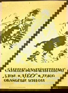 Casseler Kunstausstellung (1922) German Travel Poster- Archery Art!: Casseler Kunstausstellung (1922) German Travel Poster- Archery Art!, Please refer to the attached photos to determine the condition of this original vintage item. Note: LB means Linen Backed. Ready fo
