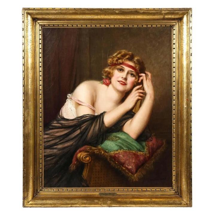 Francois Martin Kavel Francois Martin Kavel Portrait of E: About the Item Francois Martin Kavel (French, 1861-1931) portrait of an elegant woman oil on canvas painting, circa 1890, with Original gilt-wood frame. Signed Martin Kavel, lower right. With frame: 3