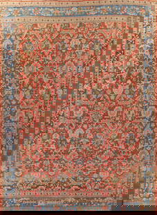 Pre-1900 Antique Vegetable Dye Sultanabad Ziegler Persian Rug 14x17: Title: Pre-1900 Antique Vegetable Dye Sultanabad Ziegler Persian Rug 14x17 Description:A Beautiful Genuine Iran ( Persia ) Sultanabad rug is Hand Knotted by skillful weavers in Iran ( Per