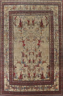Pre-1900 Antique Kerman Lavar Large Persian Area Rug 10x14: Title: Pre-1900 Antique Kerman Lavar Large Persian Area Rug 10x14 Description:A Beautiful Genuine Iran ( Persia ) Kerman (Lavar) rug is Hand Knotted by skillful weavers in Iran ( Persia )