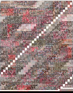 9' x 12' Vintage Hand-knotted Persian Antique PATCHWORK Rug Multi-Color PK106: Title:9' x 12' Vintage Hand-knotted Persian Antique PATCHWORK Rug Multi-Color PK106 Description:Size in Feet: Width: 9.3 x Length: 11.10 Size in Inches: Width: 111 in x Length: 142 in Colors: Multi-Co