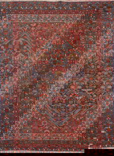 Pre-1900 Antique Vegetable Dye Bakhtiari Persian Rug 5x6: Title: Pre-1900 Antique Vegetable Dye Bakhtiari Persian Rug 5x6 Description:A Beautiful Genuine Iran ( Persia ) Bakhtiari rug is Hand Knotted by skillful weavers in Iran ( Persia ) with <