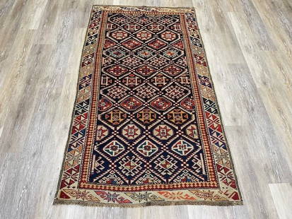 Antique Shirvan Caucasian rug-5092: Title: Antique Shirvan Caucasian rug-5092 Description:Beautiful antique shirvan Caucasian rug fron north east Caucasian, size 3 ft. 2 inches by 5 ft. 8 inches, circa late 19th Century, excellent condi