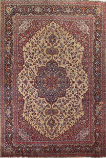 Pre-1900 Antique Tabriz Vegetable Dye Persian Rug 11x16: Title: Pre-1900 Antique Tabriz Vegetable Dye Persian Rug 11x16 Description:A Beautiful Genuine Iran ( Persia ) Heriz rug is Hand Knotted by skillful weavers in Iran ( Persia ) with