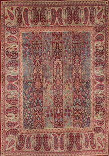 Antique Vegetable Dye Kerman Persian Rug 5x6: Title: Antique Vegetable Dye Kerman Persian Rug 5x6 Description:A Beautiful Genuine Iran ( Persia ) Kerman rug is Hand Knotted by skillful weavers in Iran ( Persia ) with