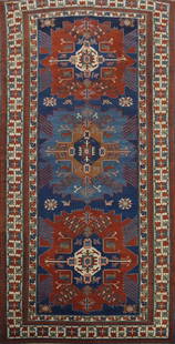 Pre-1900 Antique Kazak Vegetable Dye Area Rug 5x9: Title: Pre-1900 Antique Kazak Vegetable Dye Area Rug 5x9 Description:A Beautiful Genuine Russia Kazak rug is Hand Knotted by skillful weavers in Russia with