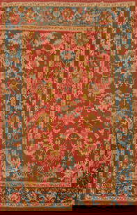 Pre-1900 Antique Vegetable Dye Oushak Persian Area Rug 9x11: Title: Pre-1900 Antique Vegetable Dye Oushak Persian Area Rug 9x11 Description:A Beautiful Genuine Iran ( Persia ) Oushak rug is Hand Knotted by skillful weavers in Iran ( Persia ) with <
