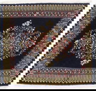 Vintage Purple-navy 3X3 Kashan Persian Square Rug: Title: Vintage Purple-navy 3X3 Kashan Persian Square Rug Description:Handmade semi antique 3X3 dark puple navy traditional Persian rug made with vegetable dyes (fine wool pile and cotton foundation),