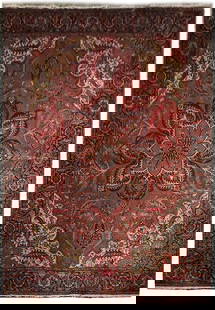 9' x 12' Salmon Semi-Antique Persian Heriz Rug 73929: Title:9' x 12' Salmon Semi-Antique Persian Heriz Rug 73929 Description:Size in Feet: Width: 9.4 x Length: 12.3 Size in Inches: Width: 112 in x Length: 147 in Rug Type: Area Rug Colors: Salmon Weave: H