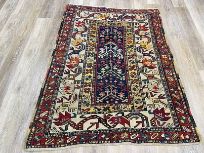 Antique Northwest Caucasian rug-2003: Title: Antique Northwest Caucasian rug-2003 Description:Beautiful antique Azarbijan Caucasian rug, from south Caucasus and north of persia, size 3 ft. 8 inches by 5 ft, circa 1900, excellent condition