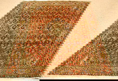 Persian BIJAR RUG 3'7" x 5'1": Title: Persian BIJAR RUG 3'7" x 5'1" Description:OLD,ANTIQUE HIGHLY DETAILED HIGH KPSI_KORK WOOL Persain BIJAR ORIENTAL RUG CLASSIC VILLAGE WOVEN......... Red field................Kork wool woven on c
